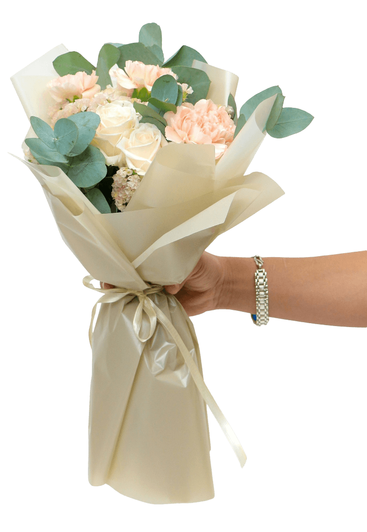 Beautiful flower arrangement in basket